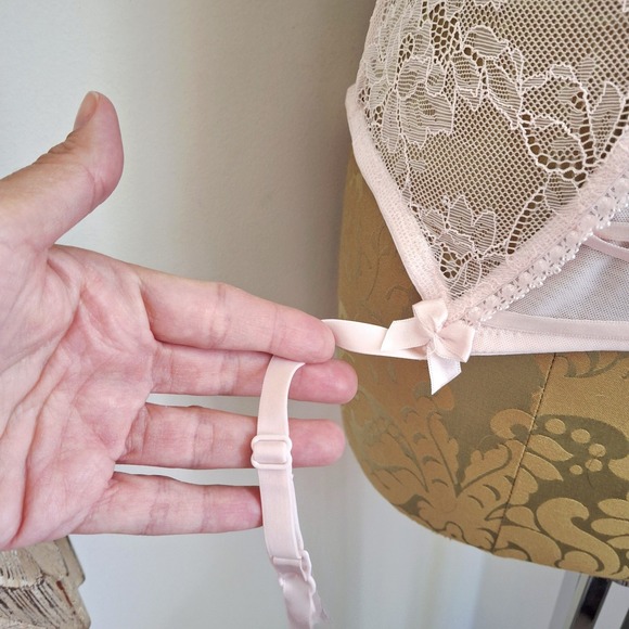 Adore Me NWT Pink Floral Lace Corset Babydoll Garter 34C Feminine Fairycore - Picture 8 of 9